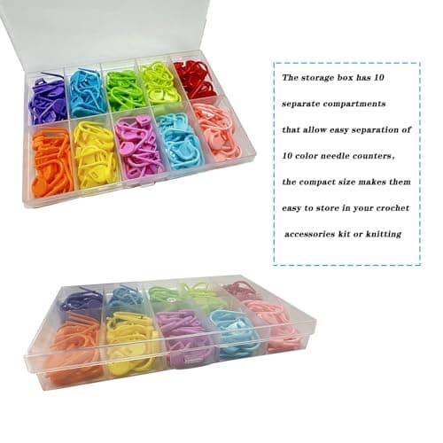150 Pieces Knitting Crochet Locking Stitch Markers Stitch Needle Clip Counter 10 Colors (Color Ship Randomly)