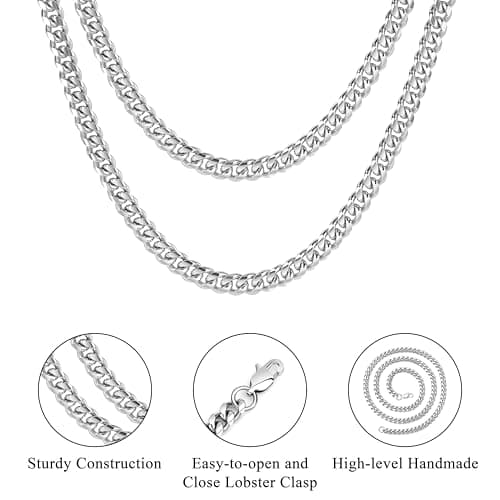 JoycuFF Mens Cuban Link Chain Necklace for Boyfriend Gold Silver Stainless Steel 6MM 10MM Hip Hop Anniversary Birthday Christmas Jewelry for Men