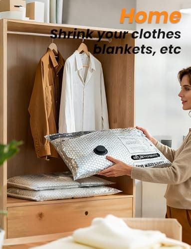 8+2 Pack Travel Vacuum Bags with Pump - Vacuum Seal Bags for Clothing Travel, Transparent & Heavy-Duty TPU Compression Bags for Luggage, Suitcase | Reusable Space Saver Storage Kit, Gray