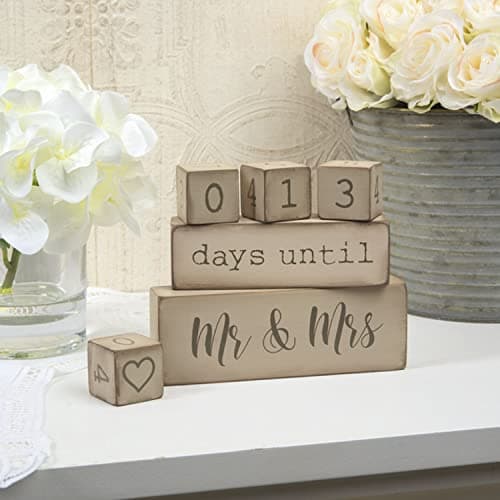 Ganz 6 Piece Wooden Block Wedding Day Countdown Calendar
