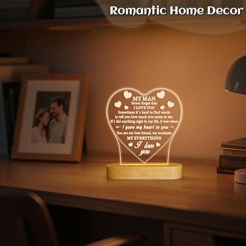 Gifts for Him, I Love U to My Husband's Gifts with Warm Light for Home Decor, Gifts for Birthday, Xmas,Holidays, A Thankyou Gifts for Him Husband Boyfriend My Man
