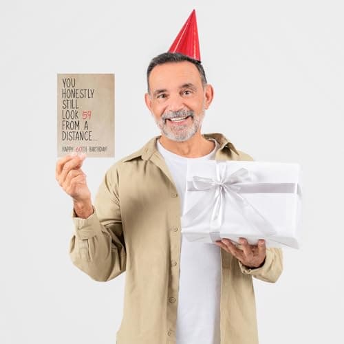 Funny 60 Year Old Birthday Card, Humorous 60th Birthday Card for Dad Mom Husband Wife Grandpa Grandma Friend, Ideal Born In 1965 Card for Him Her