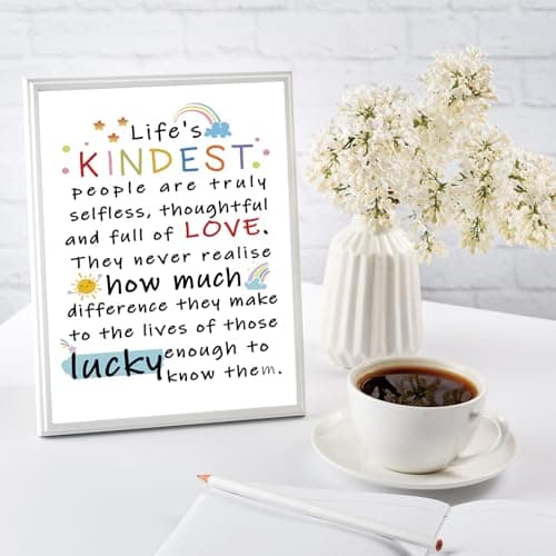 YiKaLus Cute Appreciation Card for Kindest Person, Great Thank You Card with Envelope for Women Men, Sweet Friendship Gift for Friends Classmates, Best Thank You Gift Ideas for Mom Dad