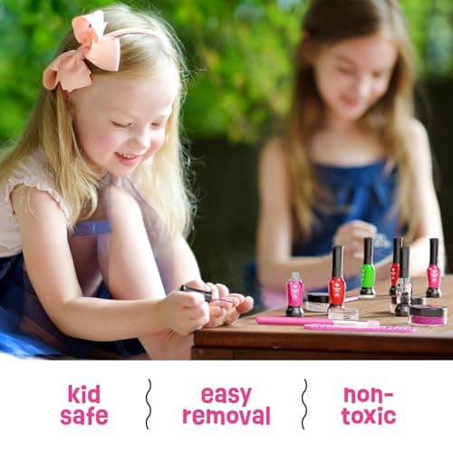 Nail Art Studio for Girls - Birthday Gift - Nail Polish Kit for Kids Ages 7-12 Years Old - Girl Gifts Ideas - Gift Set - Girly Stuff - Polish, Pens, Glitter, Stickers, Gems, Filer - 8 9 10 11 12 Year