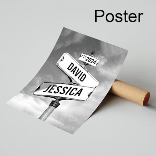 Personalized Vintage Street Sign For Couples Canvas, Best Gift For Сouple, Christmas Gifts for Her Him, Valentines Day Gift for Girlfriend Boyfriend, Wedding Anniversary Street Art Canvas Or Poster