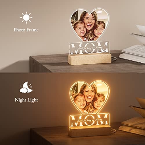 Bemaystar Dad Gifts with Picture- Custom Night Light with Photo Text, Father's Day Gifts from Daughter Son Wife, Gifts for Dad, Dad Gifts for Father Grandpa Papa for Fathers Day Birthday Christmas