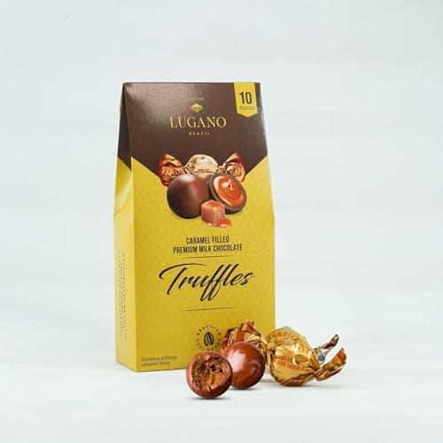 Lugano Premium Truffles Variety Pack of 5 - One Box of Each Flavor - Milk, White Cherry, White Strawberry, Dark Caramel, and Milk Chocolate Caramel