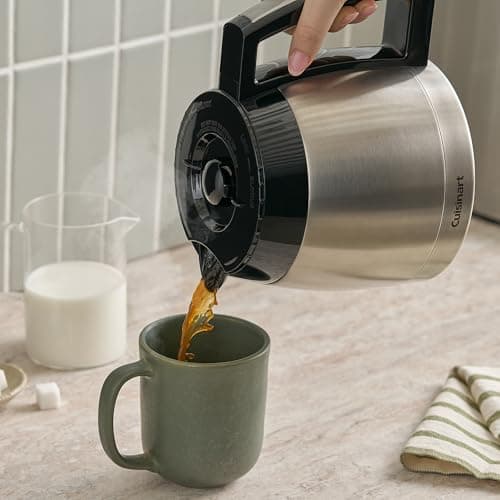 Cuisinart 12-Cup Coffee Maker with Thermal Coffee Carafe, Stainless Steel, Programmable Large Capacity Drip Coffee Machine for Home or Office, DCC-3400NAS, Silver