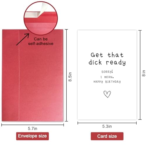 SuperShunhu Dirty Birthday Card for Husband, Sleazy Birthday Card for Boyfriend Him, Raunchy Birthday Card from Girlfriend Wife Her