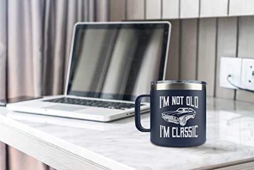 Gifts for Dad from Daughter, Son, Kids on Fathers Day, Christmas - Grandpa Gifts for Christmas - Birthday gifts for Grandpa - Dad Birthday gifts - Funny Mug 14oz, Navy Insulated Stainless Steel