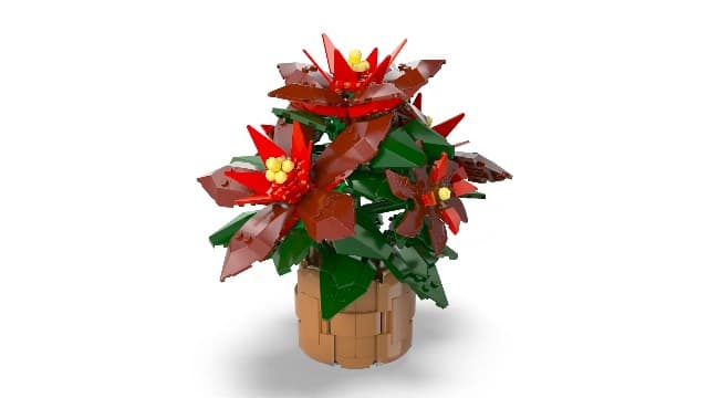 LEGO Icons Poinsettia Building Set - Artificial Flower Decorations & Centerpieces for Table, Adults Ages 18+ - 10370
