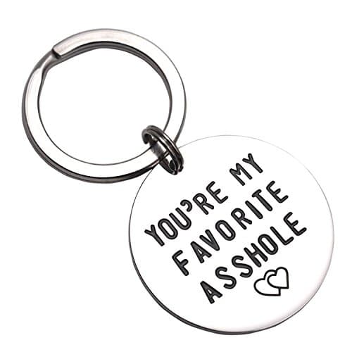 LParkin You're My Favorite Asshole Keychain Funny Man Gift Valentines Day for Husband Boyfriend Gifts