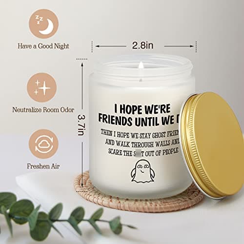 Gifts for Women Men, Unique Friendship Gift for Best Friend BFF Bestie, Funny Personalized Birthday Christmas Anniversary Present for Coworker Sister Classmate Female, Lavender Candle for Her Him