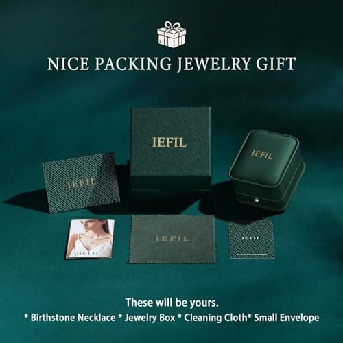 Iefil Christmas Gifts for Women Wife - 925 Sterling Silver Birthstone Necklace for Women, Anniversary Birthday Gifts for Wife Girlfriend Mom