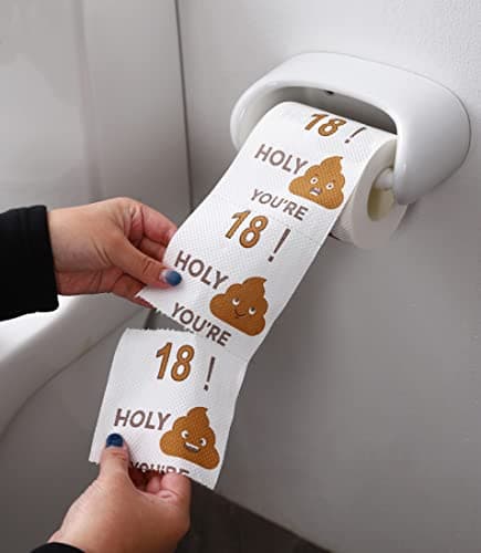 Happy Birthday Gifts for Boys Son and Girls - 3-Ply Funny Toilet Paper Roll, Birthday Toilet Paper Gag Funny Birthday Gift Novelty for Birthday Party Decorations Eighteenth Party Supplies (18th Years)