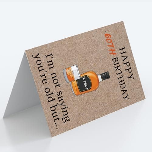 Funny 60th Birthday Cards Gifts for Women Men Her Him, 60 Year old Birthday Decorations for Dad Mom Husband Wife