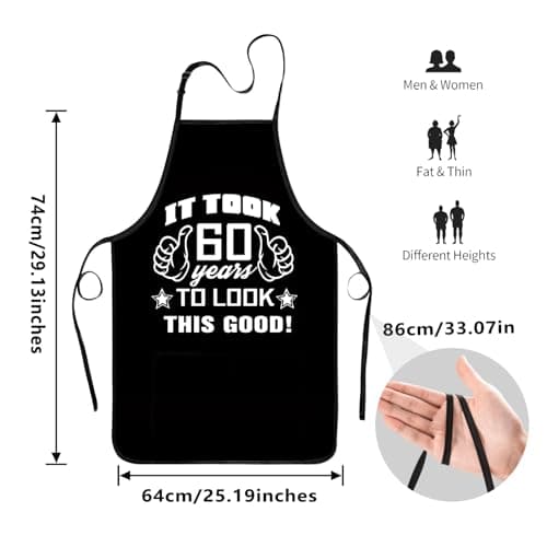 30th 50th 60th 70th Birthday Gifts for Men, Apron Gifts for Husband Wife Friends, Kitchen Chef Aprons with 2 Pockets