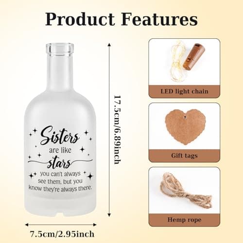 Sister Gift Sisters Birthday Gifts Birthday Gifts for Sisters from Sisters Brother Christmas Mothers Day Valentines Day Gift for Sisters Adult Decorations Decorative Bottle Jar Lighting
