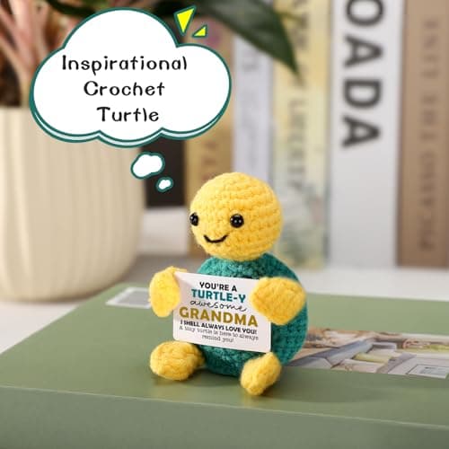 Funny Turtle Grandma Gifts Mothers Day Birthday I Love You Grandma Gifts for Grandmother Nana Gigi Mimi Present from Granddaughter Grandkids Grandson Handmade Emotional Positive Crochet Animals Turtle