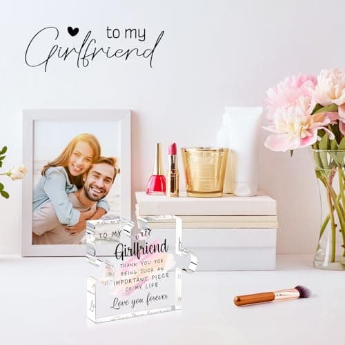 Gifts for Girlfriend from Boyfriend -Girlfriend Puzzle Piece Gift Unique Girlfriend Birthday Gifts for gf Valentines Mothers Day Anniversary Romantic Gift for Her