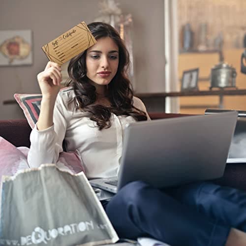 ceiba tree Kraft Blank Gift Certificates for Business 30 Pcs Black Foil Certificate Cards with Envelopes for Salon Restaurants Spa Birthday