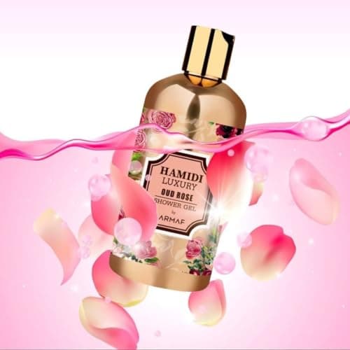 Hamidi Luxury Oud Rose Shower Gel for Women 500ML (16.9 OZ) | Ultra Moisturizing & Skin Nourishing Formula Premium Womens Body Wash For Soft, Hydrated & Revitalized Skin Deep Moisturizing Body Wash