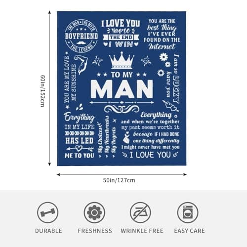 Boyfriend Gifts from Girlfriend, Birthday Gifts for Him Boyfriend Ideas, Anniversary Meaningful Gifts for Boyfriend Throw Blanket 60" x 50"