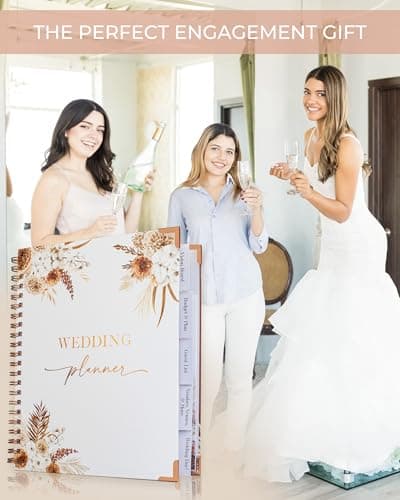 Beautiful Boho Wedding Planner Book and Organizer - Enhance Excitement and Makes Your Countdown Planning Easy - Unique Engagement Gift for Newly Engaged Couples, Future Brides and Grooms,9 X 11 inches