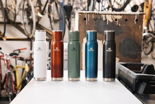 Stanley Adventure-To-Go Vacuum Bottle 1.4 qt | Wide Mouth with Leakproof Cup Lid | Keep Drinks Hot or Cold | Packable for Travel | Insulated Stainless Steel Thermal Bottle | BPA-Free | Chili Red