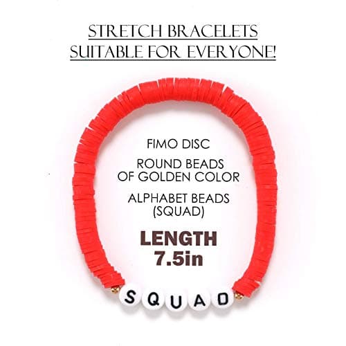 Rainbow Heishi Surfer Bracelets Set for Women Stackable Clay Beaded Bracelets Disc Stretch Preppy Bracelets Layering Colorful Friendship Bracelets Team Cheer Bulk Boho Summer Beach Jewelry Gift