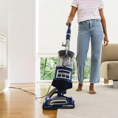 Shark NV360 Navigator Lift-Away Deluxe Upright Powerful Suction Vacuum for Hardwood Floor, Carpet, Muti-Surface Spotless Cleaning with Large Dust Cup Capacity, Swivel Steering, Blue (Renewed)