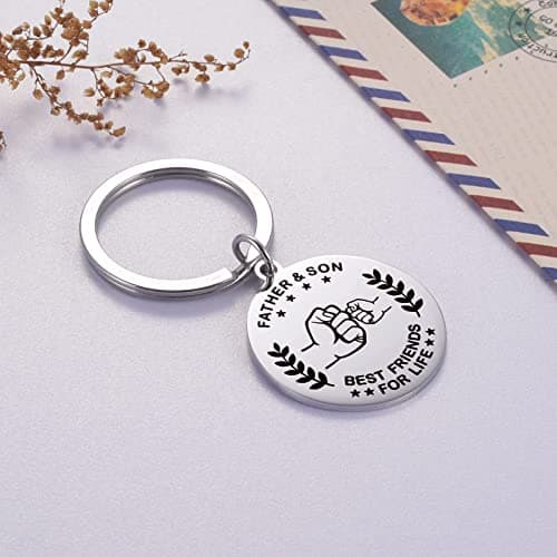 Dad Keychain from Son Funny Papa Key Chains Gifts for Daddy Unique Fathers Day Birthday Christmas Presents