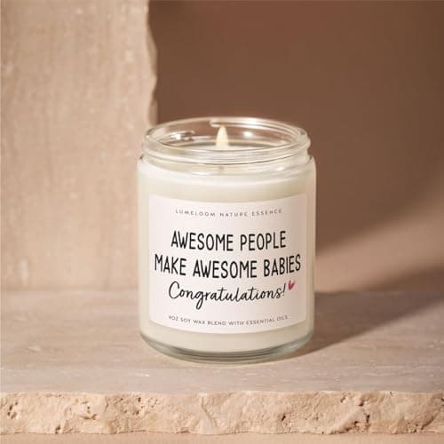 Gender Reveal Gifts, New Parents Gifts for Couples- 9oz Lavender Scented Soy Wax Candle- Presents for New Mom, Mom to Be, Expecting Mother, Pregnancy Women