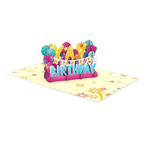 Lovepop Birthday Pop-Up Card for Her, Him, Girls, Boys - 3D Celebration Cards - Yay Happy Birthday - 5" x 7" - Blank Notecard & Envelope Included