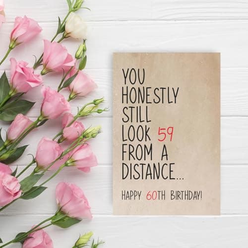 Funny 60 Year Old Birthday Card, Humorous 60th Birthday Card for Dad Mom Husband Wife Grandpa Grandma Friend, Ideal Born In 1965 Card for Him Her