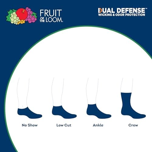 Fruit of the Loom Men's Dual Defense Low Cut Socks (12 Pack)