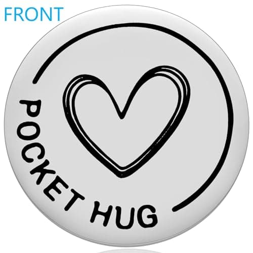 Aesnefe Pocket Hug Token Inspirational Reminder Gifts Mental Health Thinking of You Gift Self Love with PU Leather Keychain