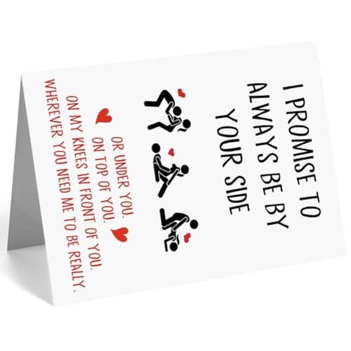 Funny Valentines Day Gifts for Him Her, Valentines Day Card for Men Women, Naughty Anniversary Birthday Card for Boyfriend Husband Fiance Girlfriend Wife Fiancee, I Promise to Always Be by Your Side