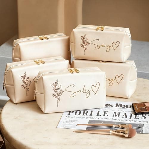 Personalized custom signature makeup bags, wedding bridesmaid gifts, the best gift for your best friend, suitable for weddings, gift-giving, travel makeup bag customized gift box