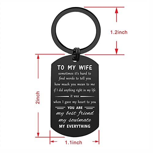 ENGZHI Love Wife Gifts, Drive Safe I Love You Keychain for Mothers Day Anniversary Valentines Christmas