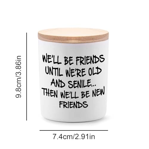 BFJLIFE Best Friend Birthday Gifts for Women Bestie Christmas Friendship Gifts for Women Friends Female Novelty Unique Lavender Scented Soy Candles We'll Be Friends Until We're Old and Senile