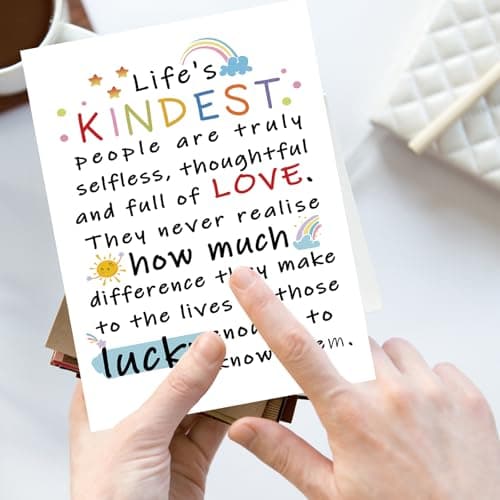 YiKaLus Cute Appreciation Card for Kindest Person, Great Thank You Card with Envelope for Women Men, Sweet Friendship Gift for Friends Classmates, Best Thank You Gift Ideas for Mom Dad