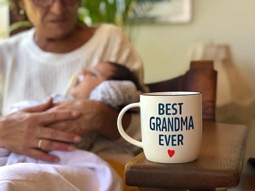 Triple Gifffted Worlds Best Grandparents Coffee Mugs for Grandma and Grandpa, Gifts Ideas From Grandkids, Grandchildren, New First Time Grandparent Announcement Christmas Valentines Day, Ceramic 380ml