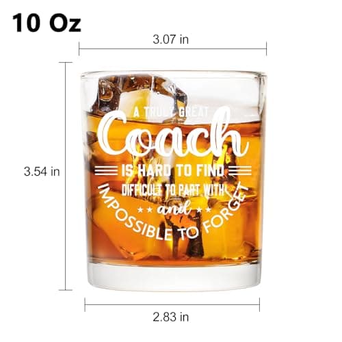 Futtumy Great Coach Whiskey Glass, Coach Gifts for Men, Basketball Coach Gifts, Baseball Soccer Softball Volleyball Gift for Graduation Competition Christmas Birthday