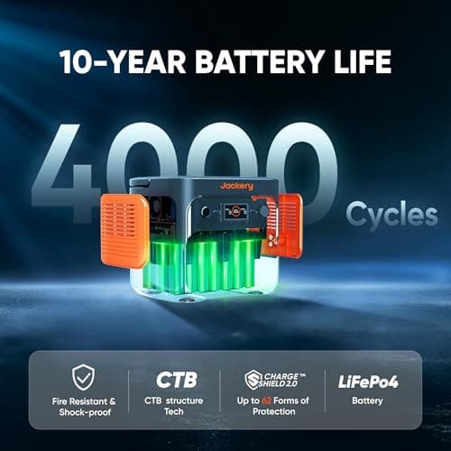 Jackery Solar Generator 2000 v2 with 2x200W Solar Panels, 2042Wh/2200W LiFePo4 Portable Power Station, 20ms UPS Home Backup, USB-C PD 100W Fast Charging for Power Outages, Emergencies, Camping & RVing