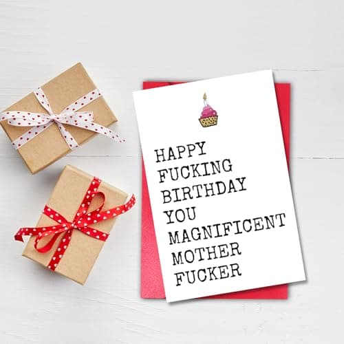 Rude Birthday Card for Men, Funny Birthday Card for Best Male Female Friend, Humor Bday Gift (Magnificent)