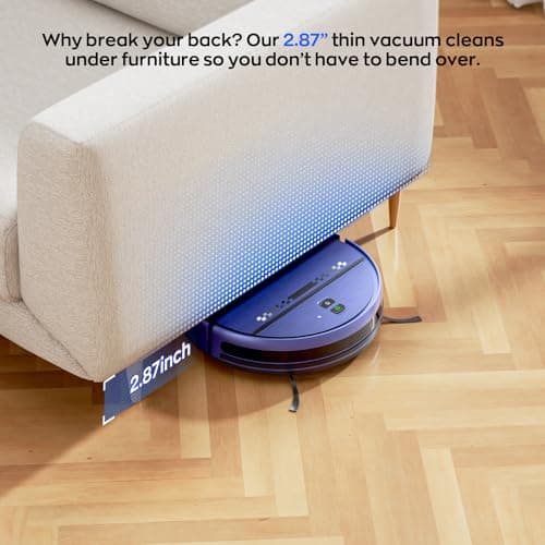 Robot Vacuum and Mop Combo, 2-in-1 Mopping Robot Vacuum Cleaner with 2300Pa Suction, 2.87'' Slim Design, Wi-Fi/App/Voice Control, 3D Obstacle Avoidance&Self-Charging for Hard Floors, Carpets, Pet Hair