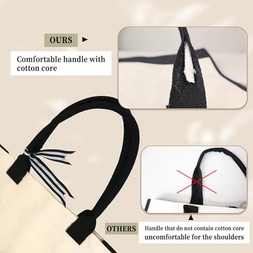 BeeGreen Embroidery Monogram Initial Tote Bag for Women Teacher Mom Friend Personalized Gift for Birthday Beach Wedding Work