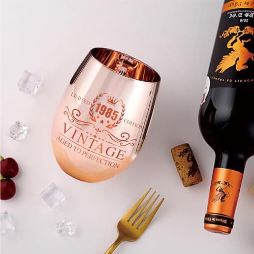 40th Birthday Gifts for Women - Vintage 1985 Wine Glass - 40th Birthday Decorations for Her - Funny Bday Present Ideas (wine glass, 1985)