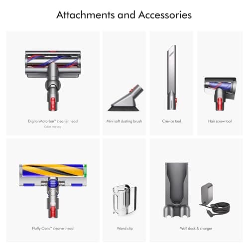 Dyson V15 Detect Plus Cordless Vacuum, Illumination Reveals dust, 240AW, 3 Power Modes, Up to 60 Minutes,² Deep Cleans Hard Floors and Carpets, Detangles pet Hair, Converts to Handheld